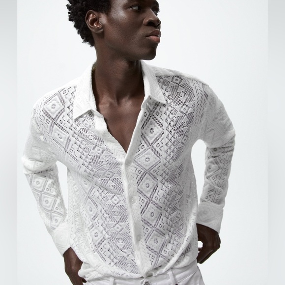 zara crochet shirt